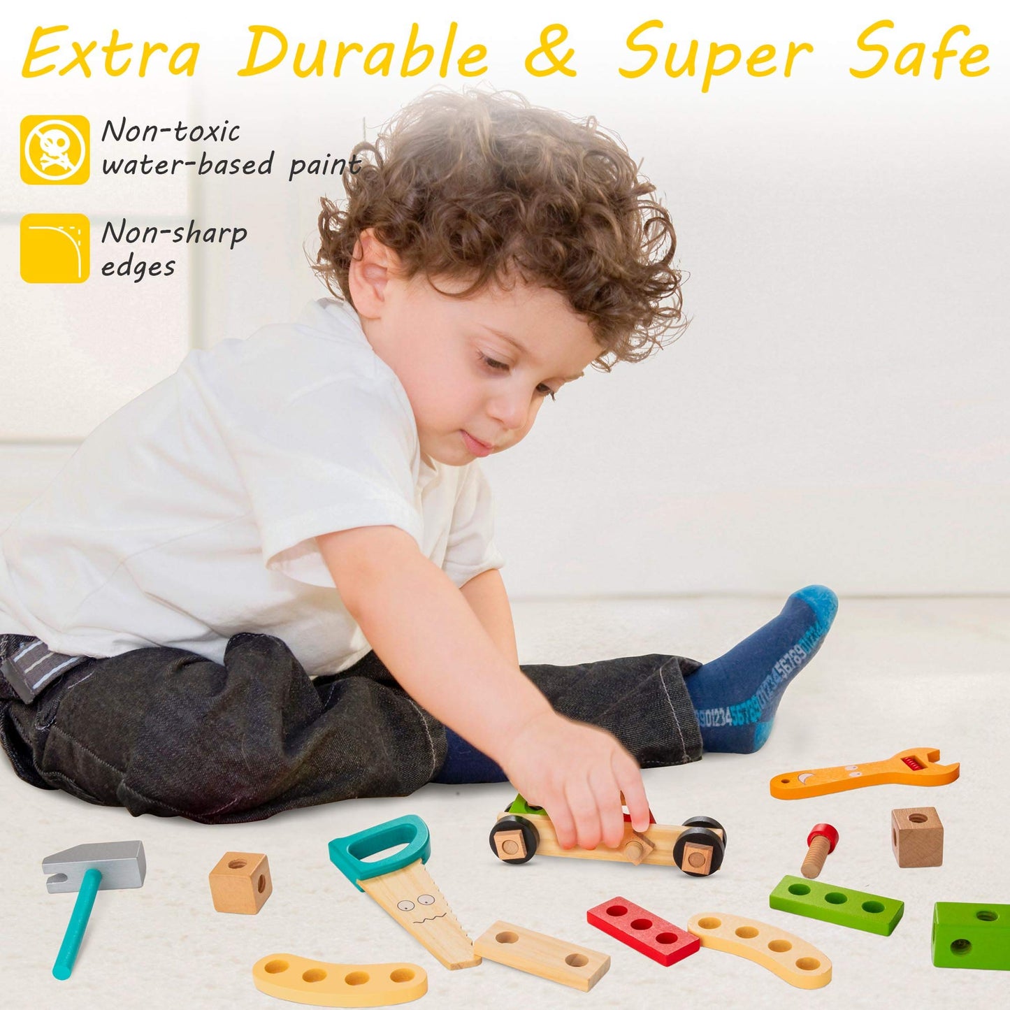 36-Piece Kids Wooden Tool Set by KIDWILL
