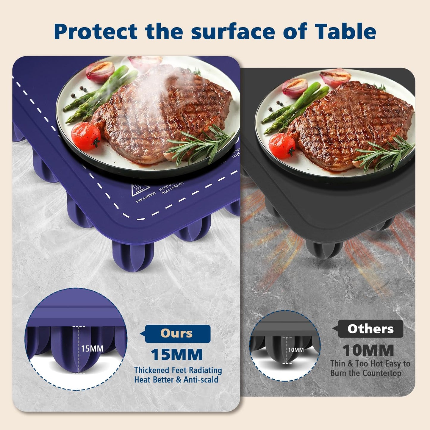 Electric Food Warming Tray with 4 Temperature Settings