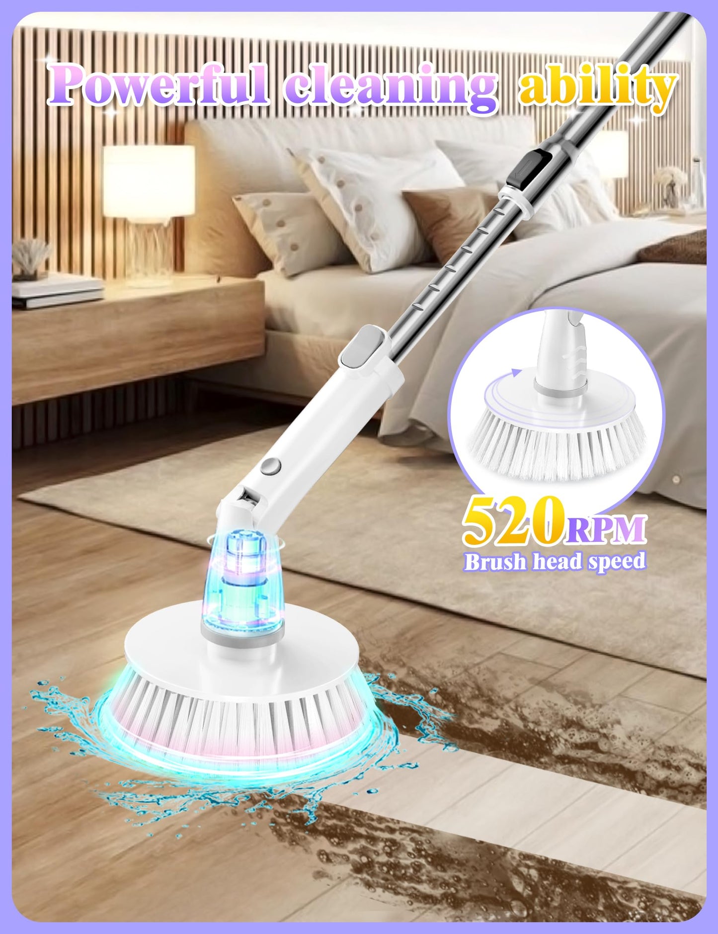 Electric Spin Scrubber with 6 Brush Heads