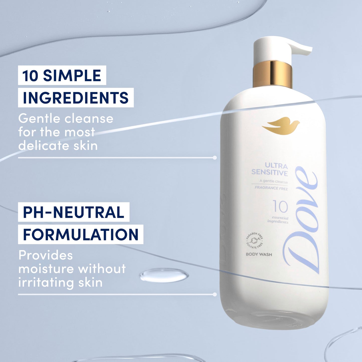 Dove Fragrance Free Ultra Sensitive Body Wash 18.5 oz