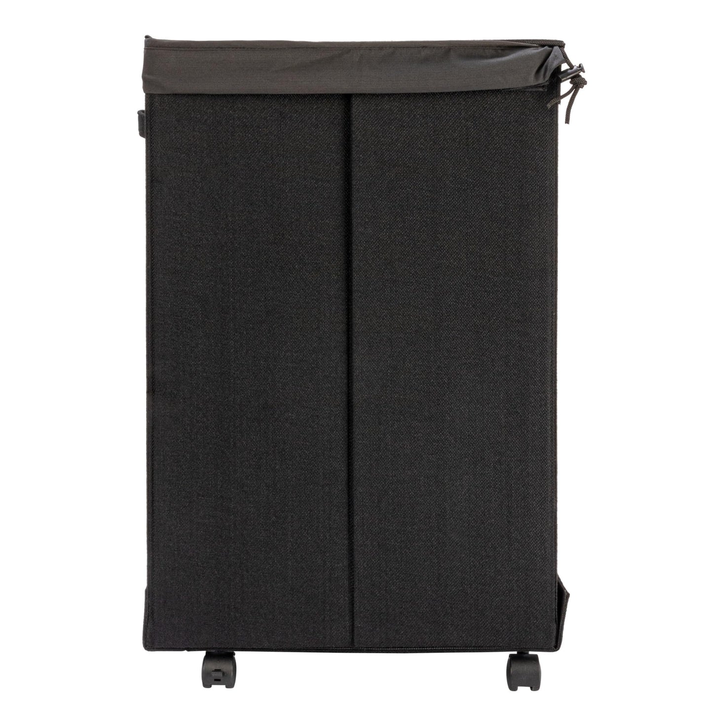 Household Essentials Narrow Collapsible Laundry Hamper with Liner and Lid, Black HE1059