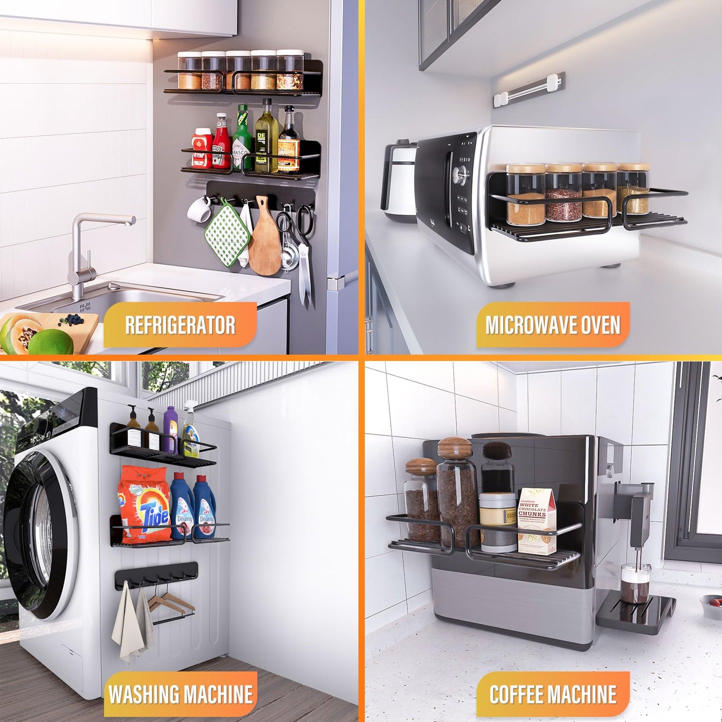 Magnetic Spice Rack Organizer for Refrigerator
