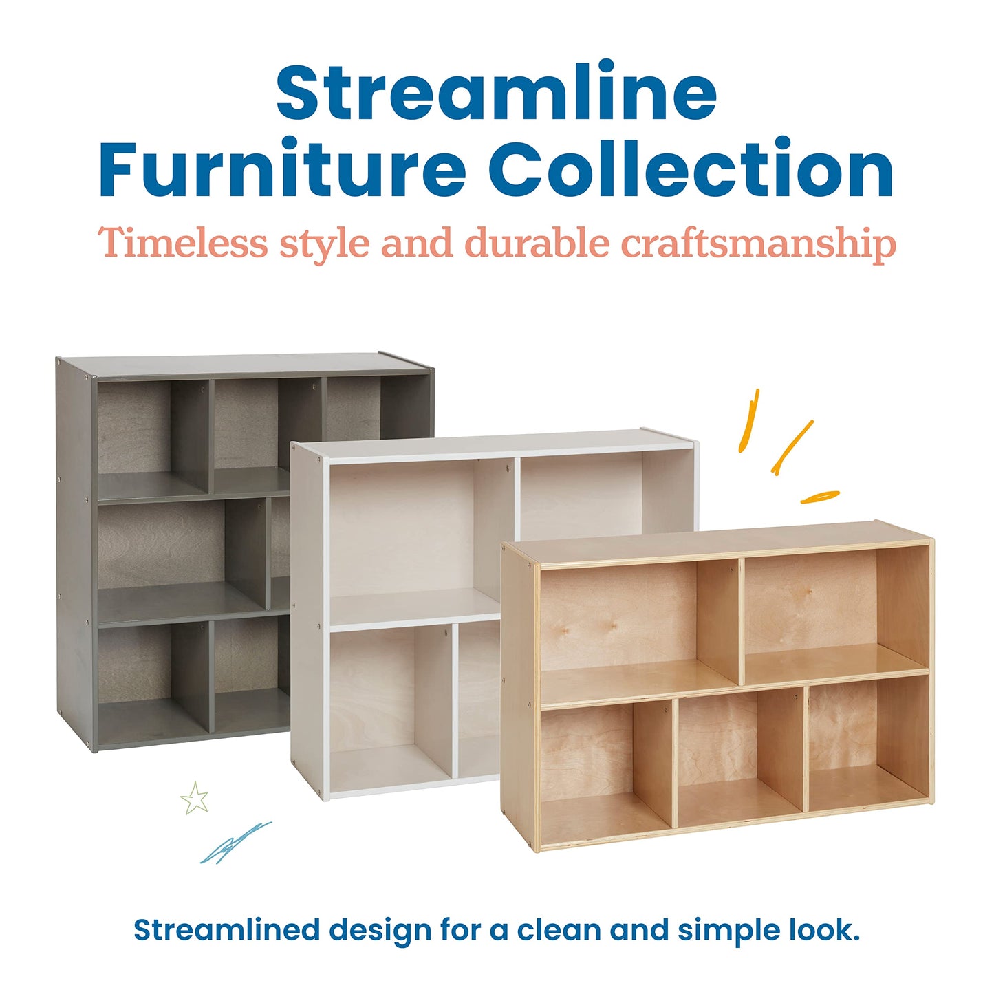 5-Compartment Storage Cabinet by ECR4Kids