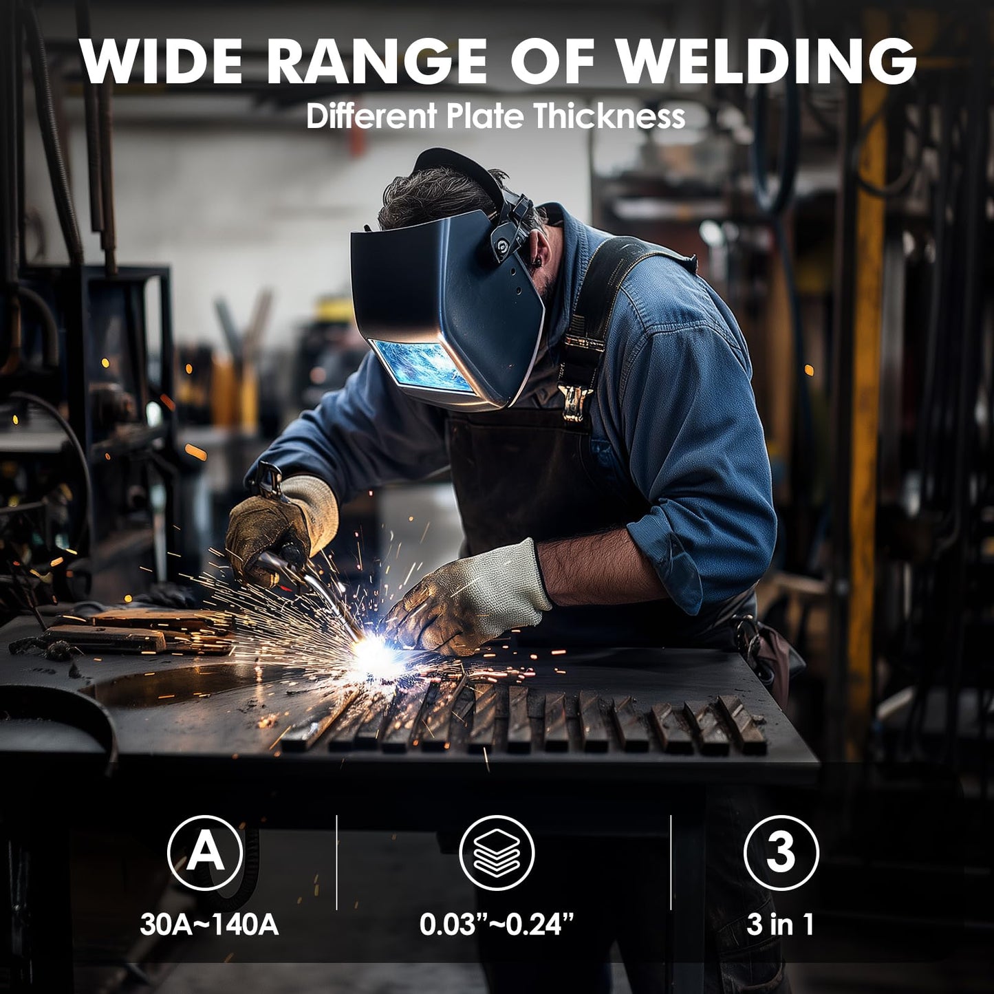 MIGVAN 140A 3-in-1 MIG Welder with LED Display