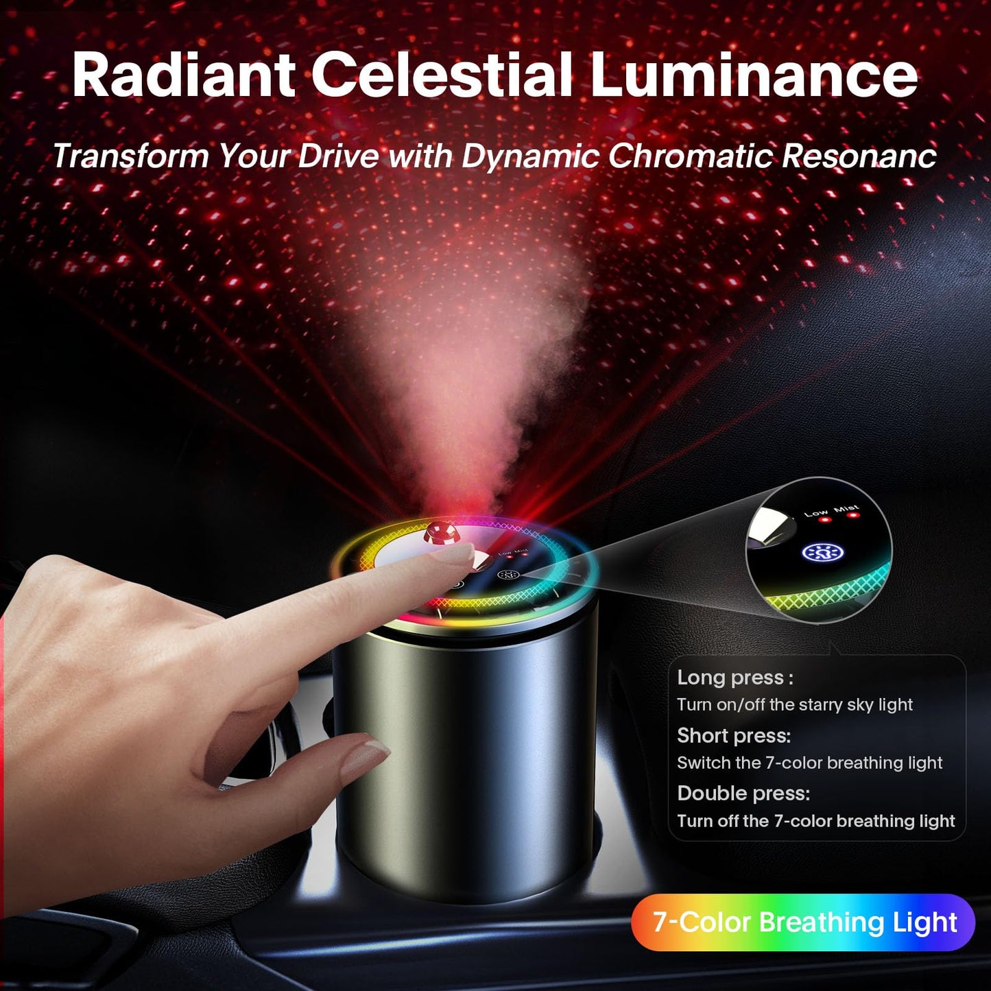 Smart Car Aroma Diffuser with Starry Projection
