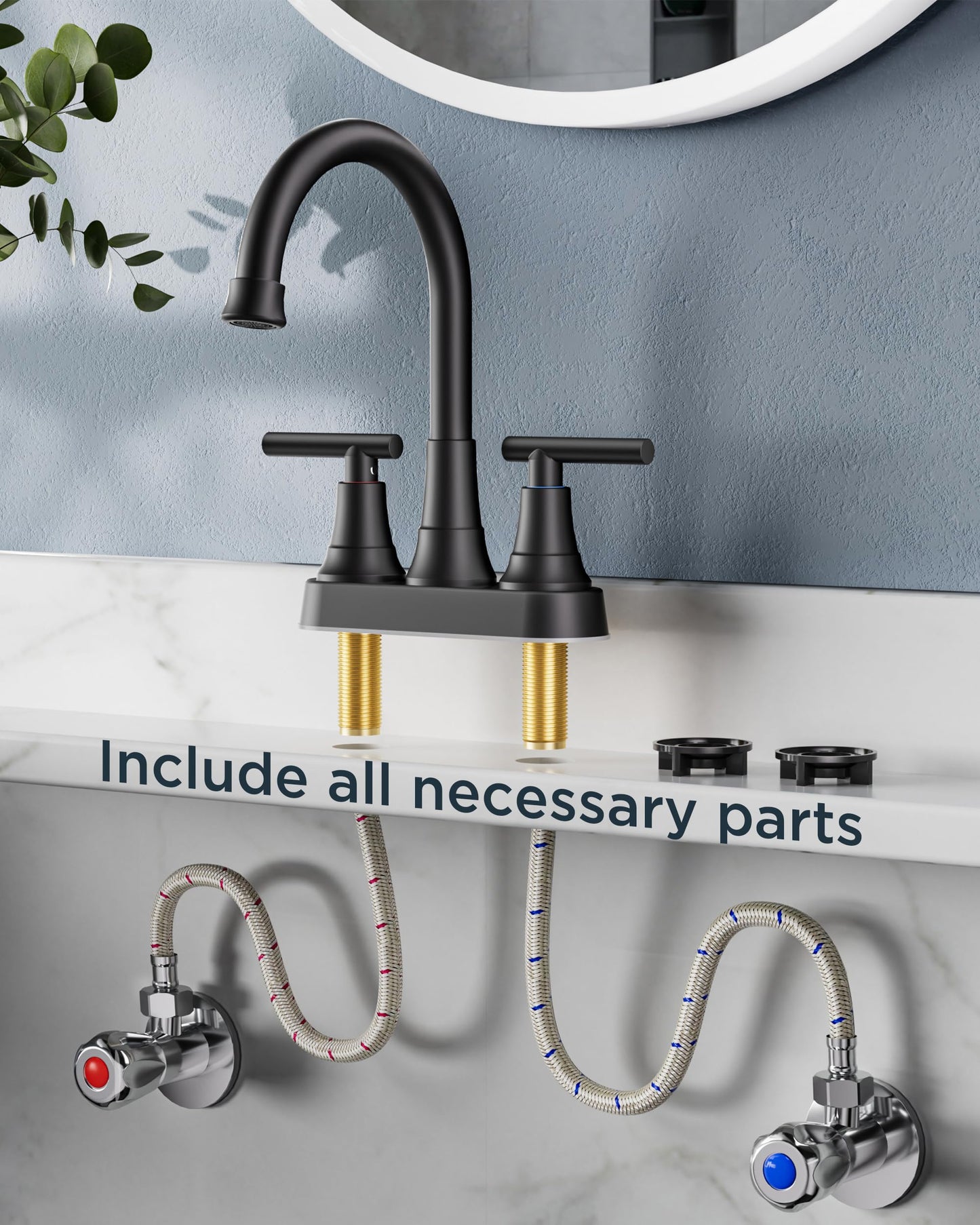 Centerset Bathroom Faucet with Pop Up Drain