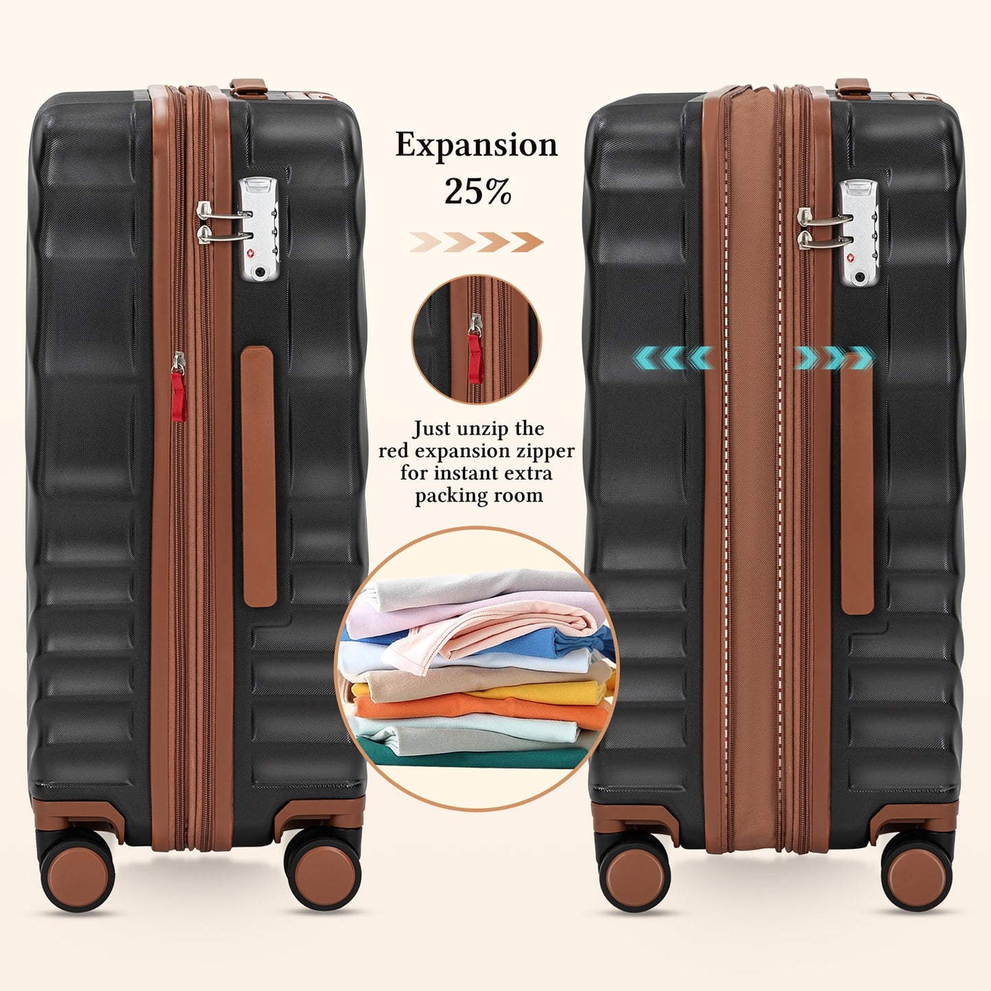 5-Piece Rosamo Expandable Luggage Set with Spinner Wheels