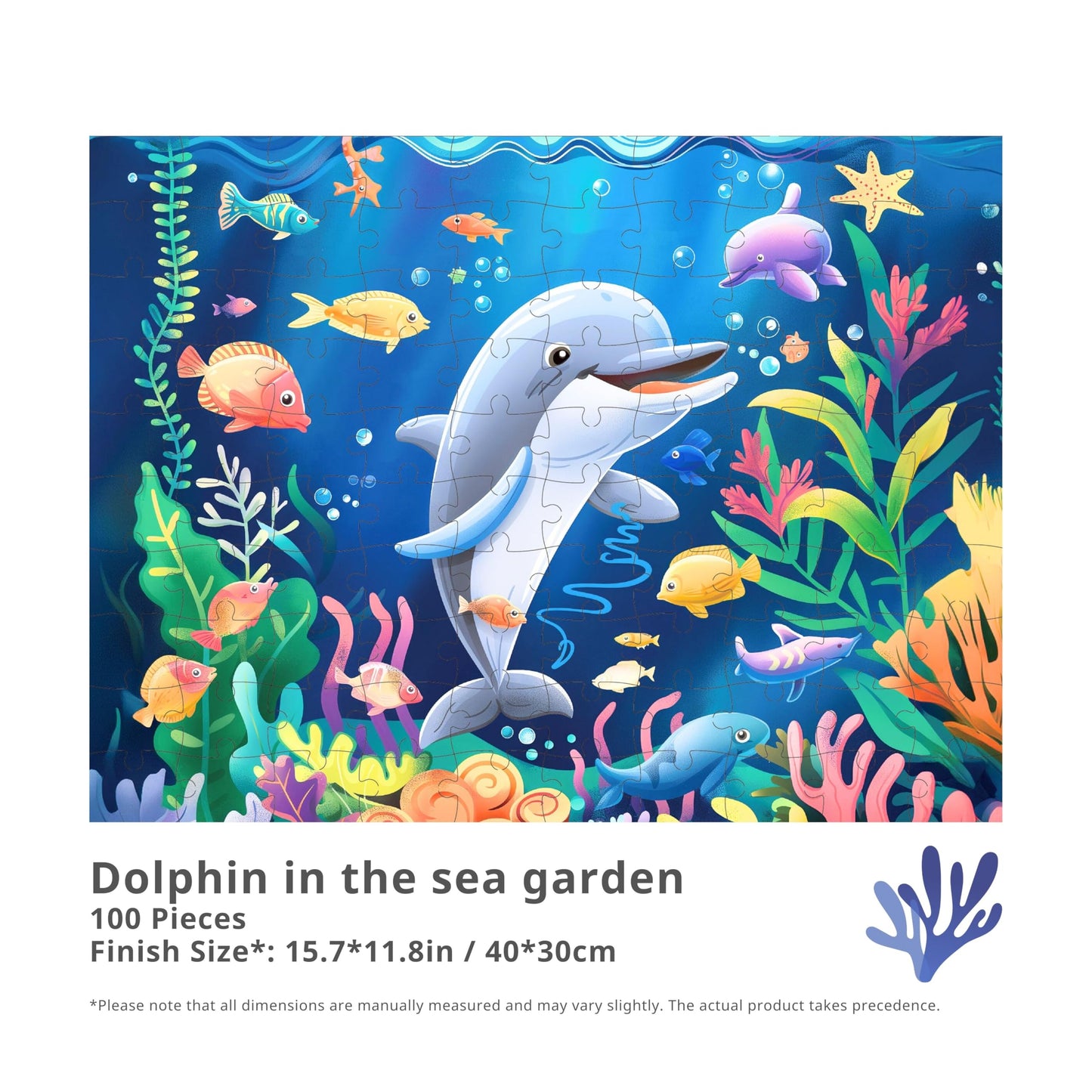 Dolphin Sea Garden 100-Piece Jigsaw Puzzle