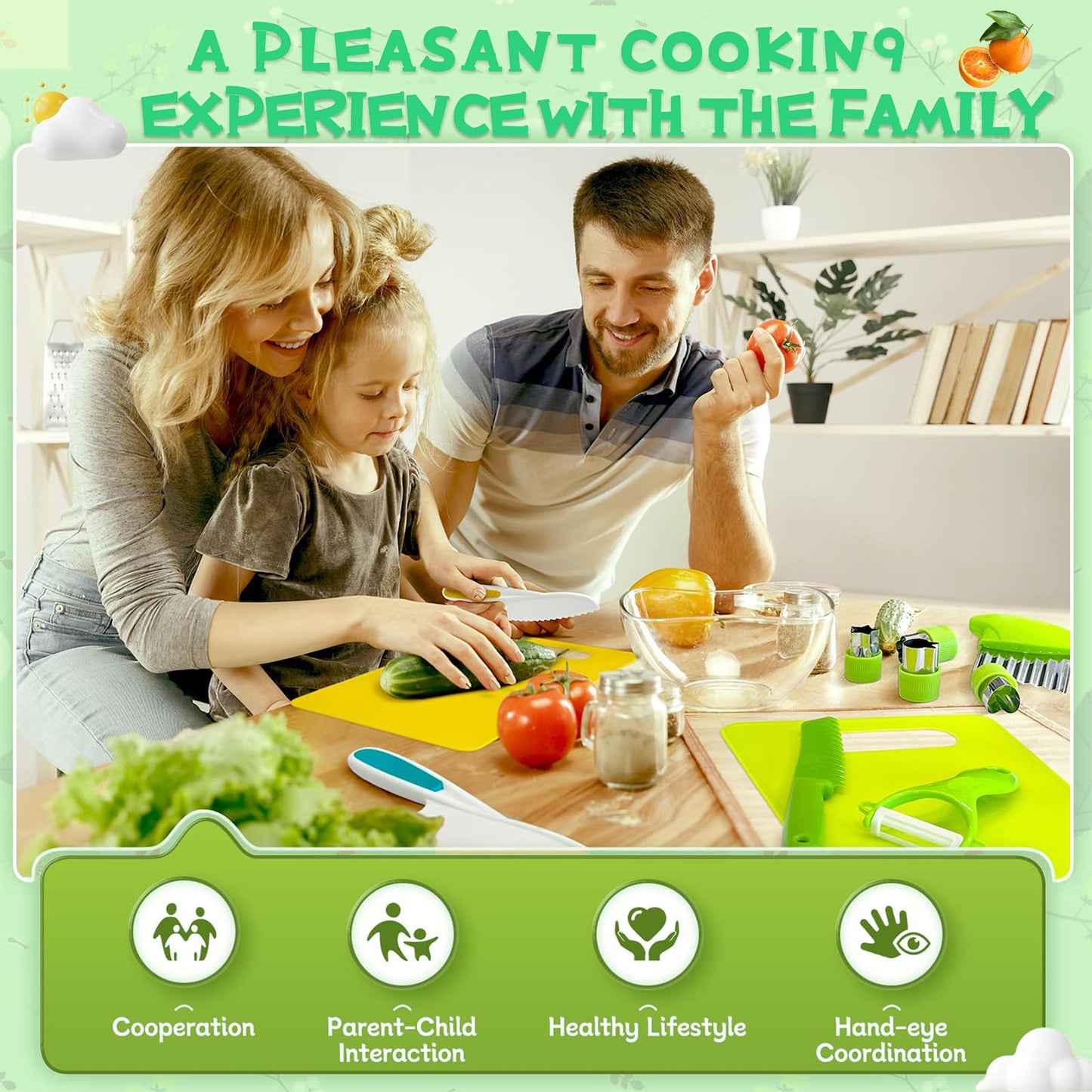 Kids Kitchen Knife Set with Cutting Board