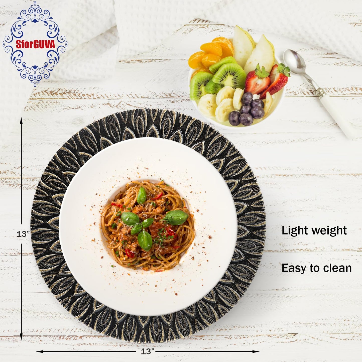 Set of 6 Plastic Charger Plates for Events