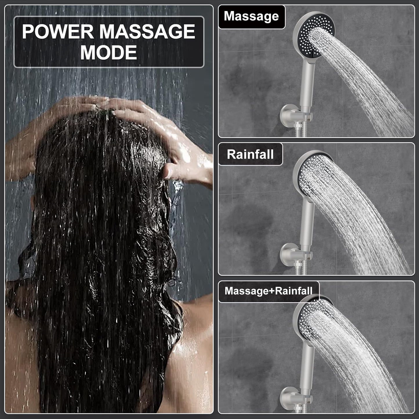 KOJOX 5-Inch Rain Shower System with Handheld Shower