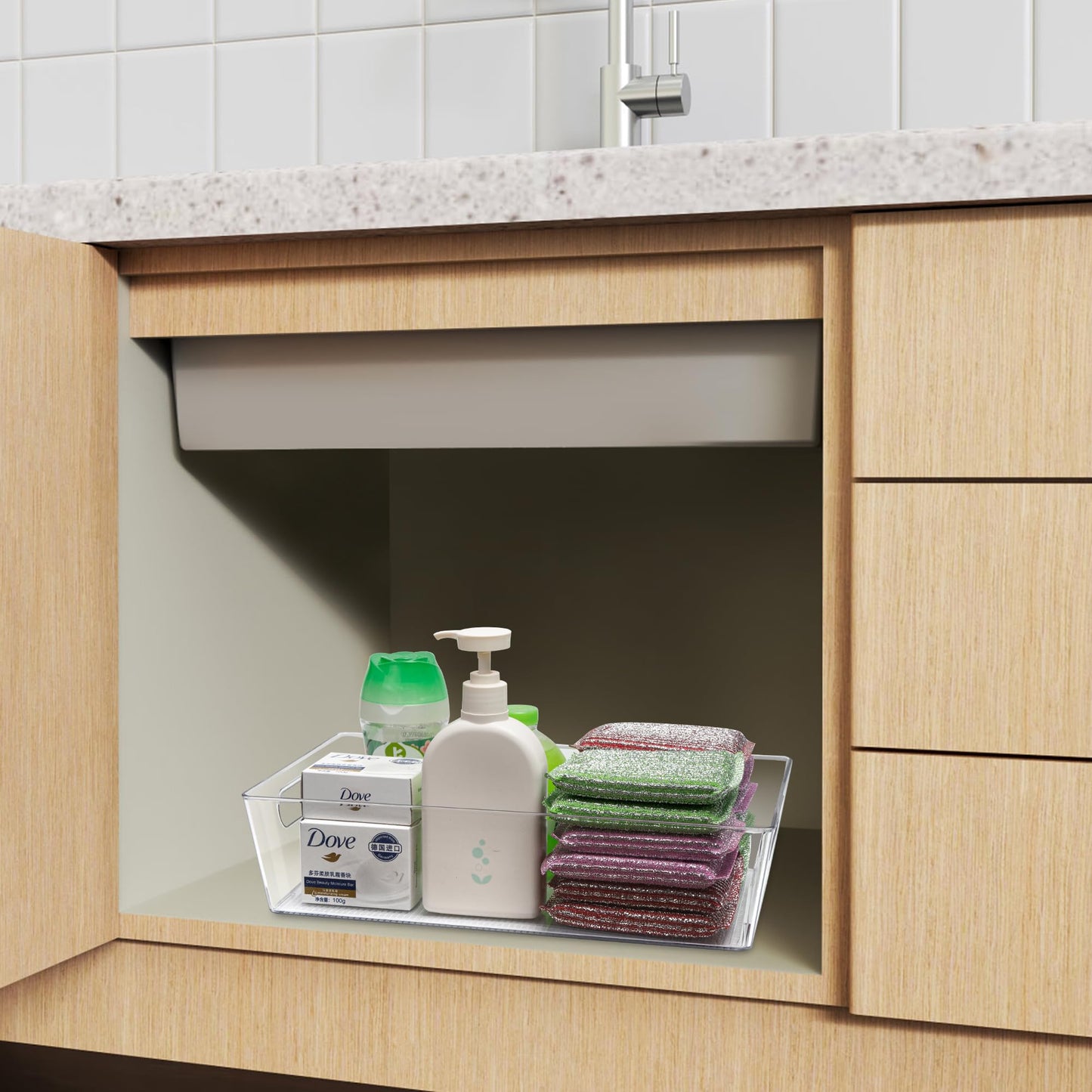 Clear Storage Bins for Home Organization - 6 Pack