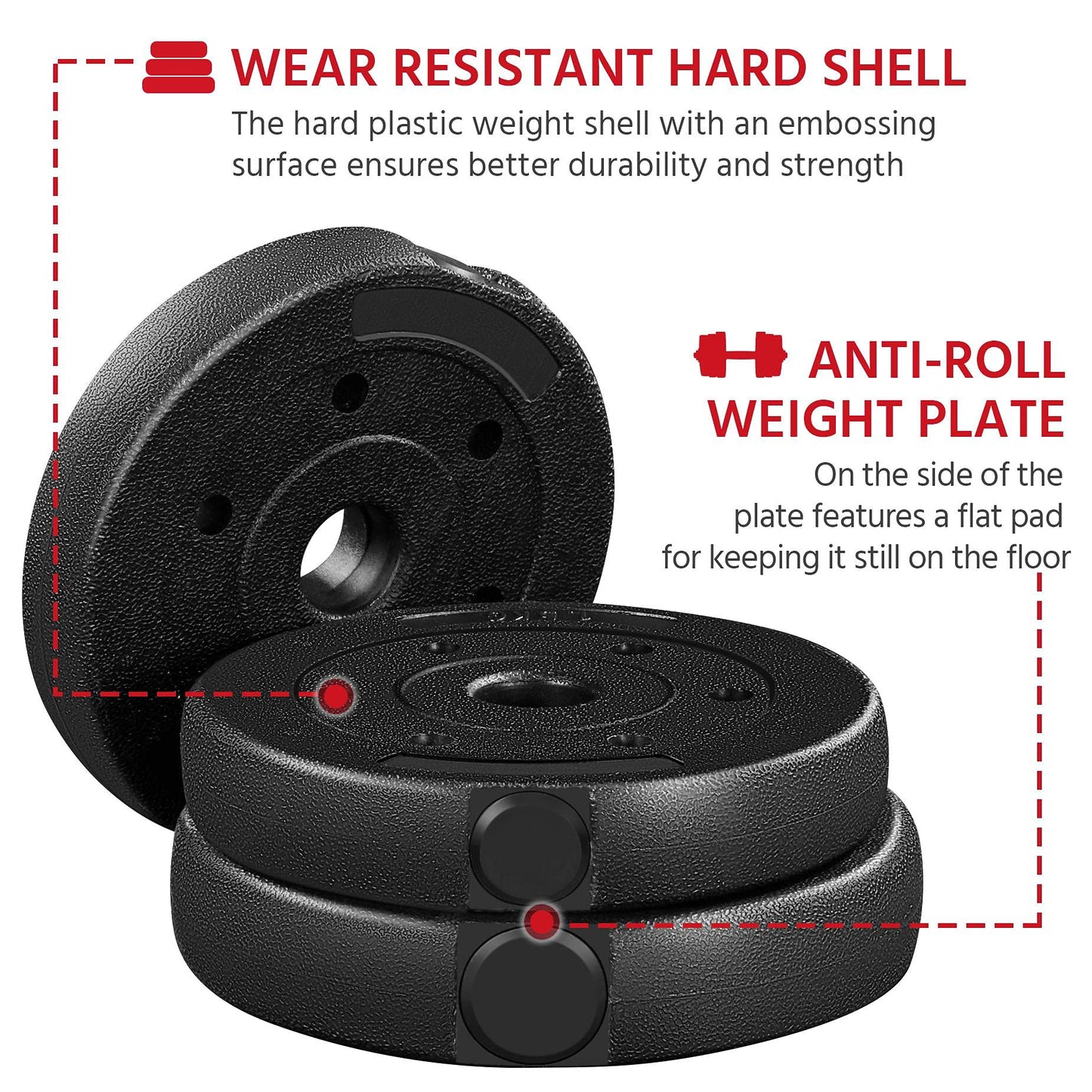 44 LB Adjustable Dumbbell Weight Set