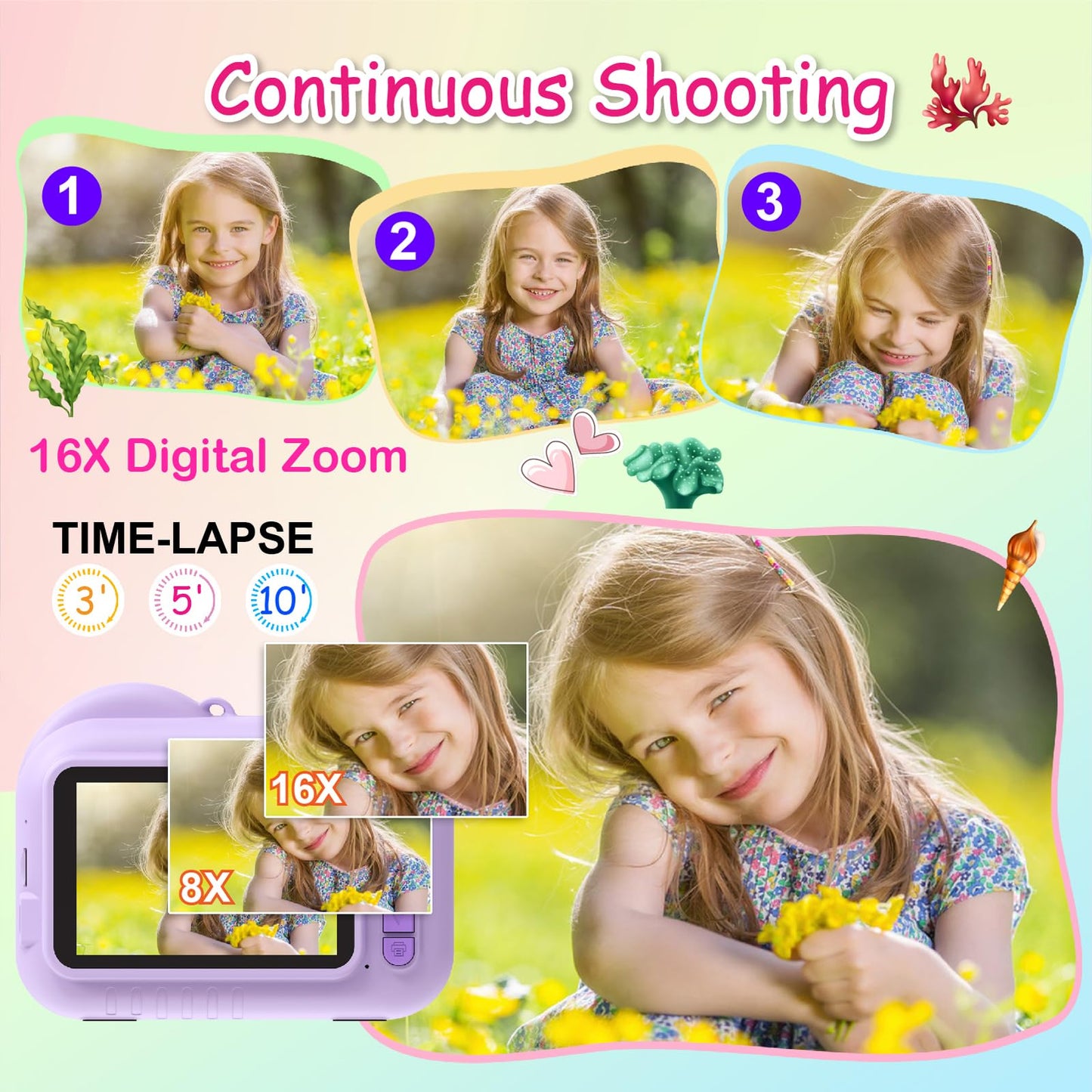 Kids Instant Print Camera for Ages 3-12