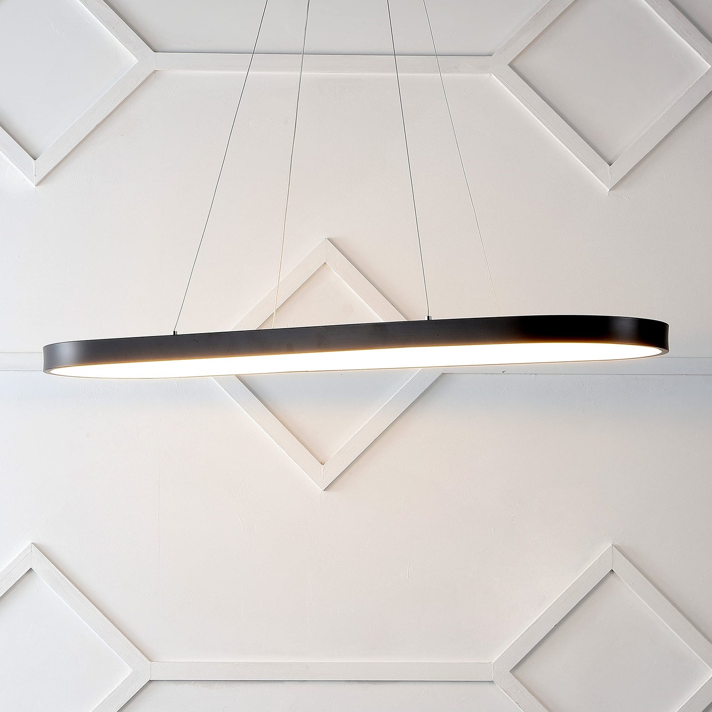 JONATHAN Y JYL7120A Nolan 38.75" Modern Bohemian Iron Linear Integrated LED Pendant Coastal Contemporary Adjustable Dining Room Living Room Kitchen Island Foyer Bedroom Hallway, Black