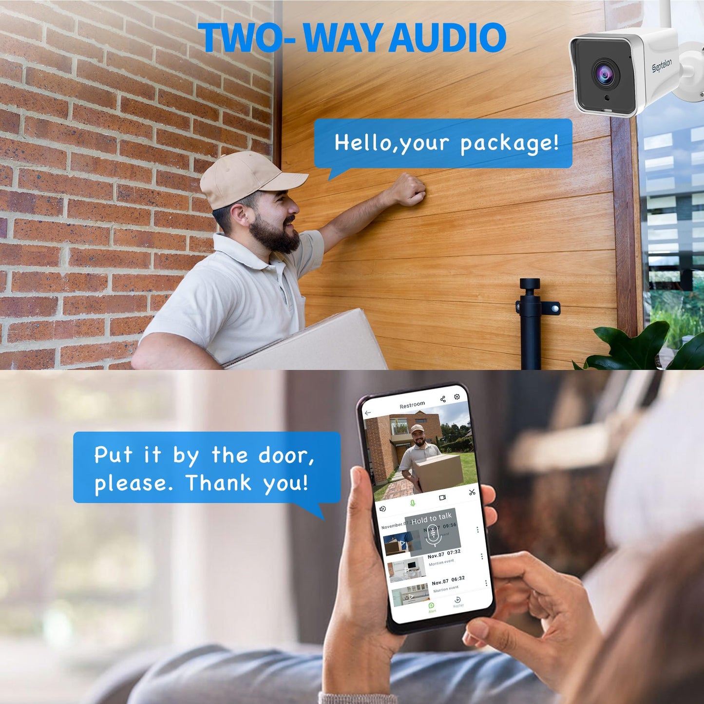 Septekon Outdoor WiFi Security Camera with Night Vision