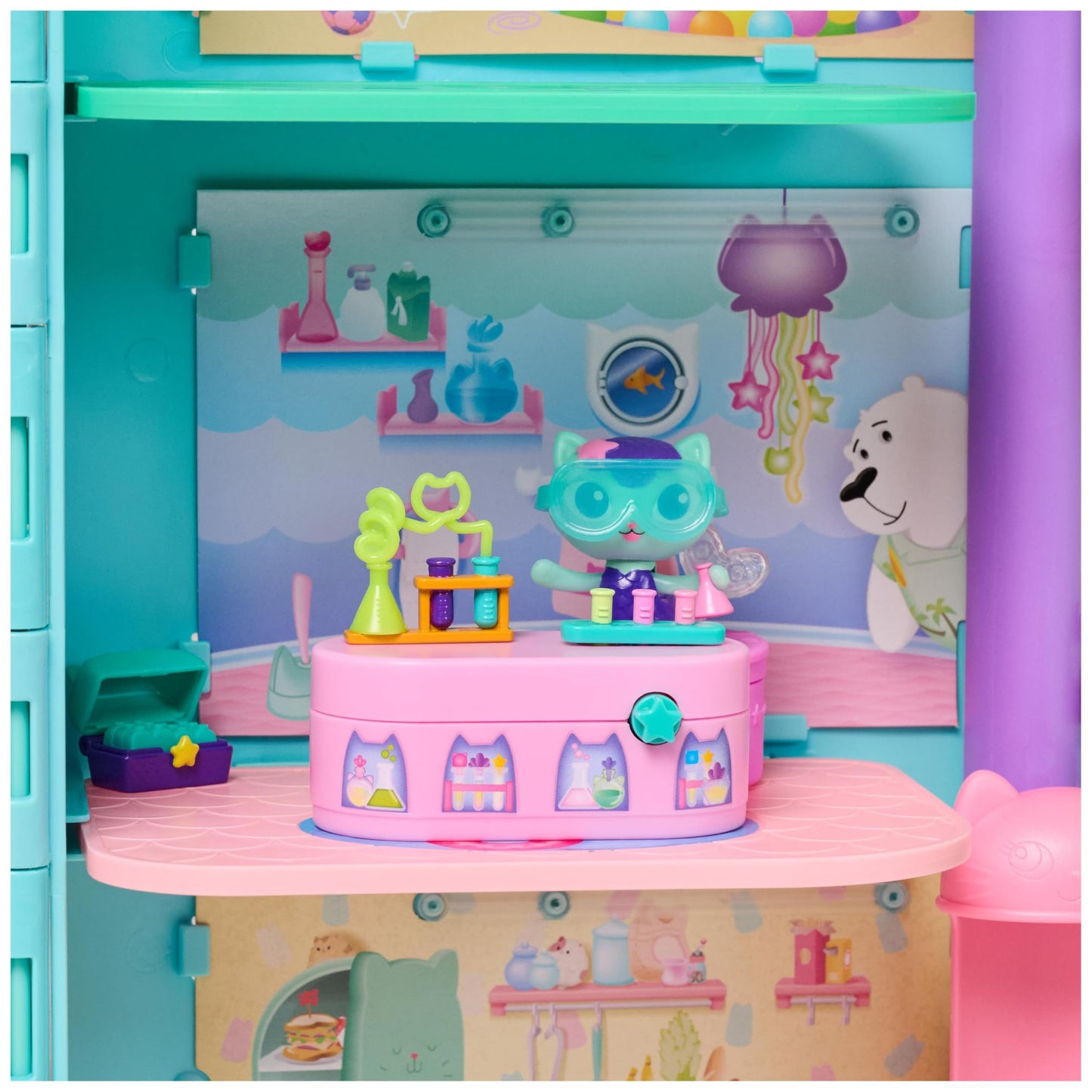 Gabby's Dollhouse Mercat Bobble Figure with Furniture