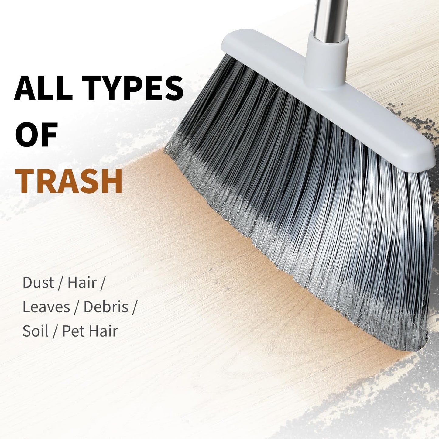 Heavy Duty Adjustable Broom for Indoor Outdoor Use