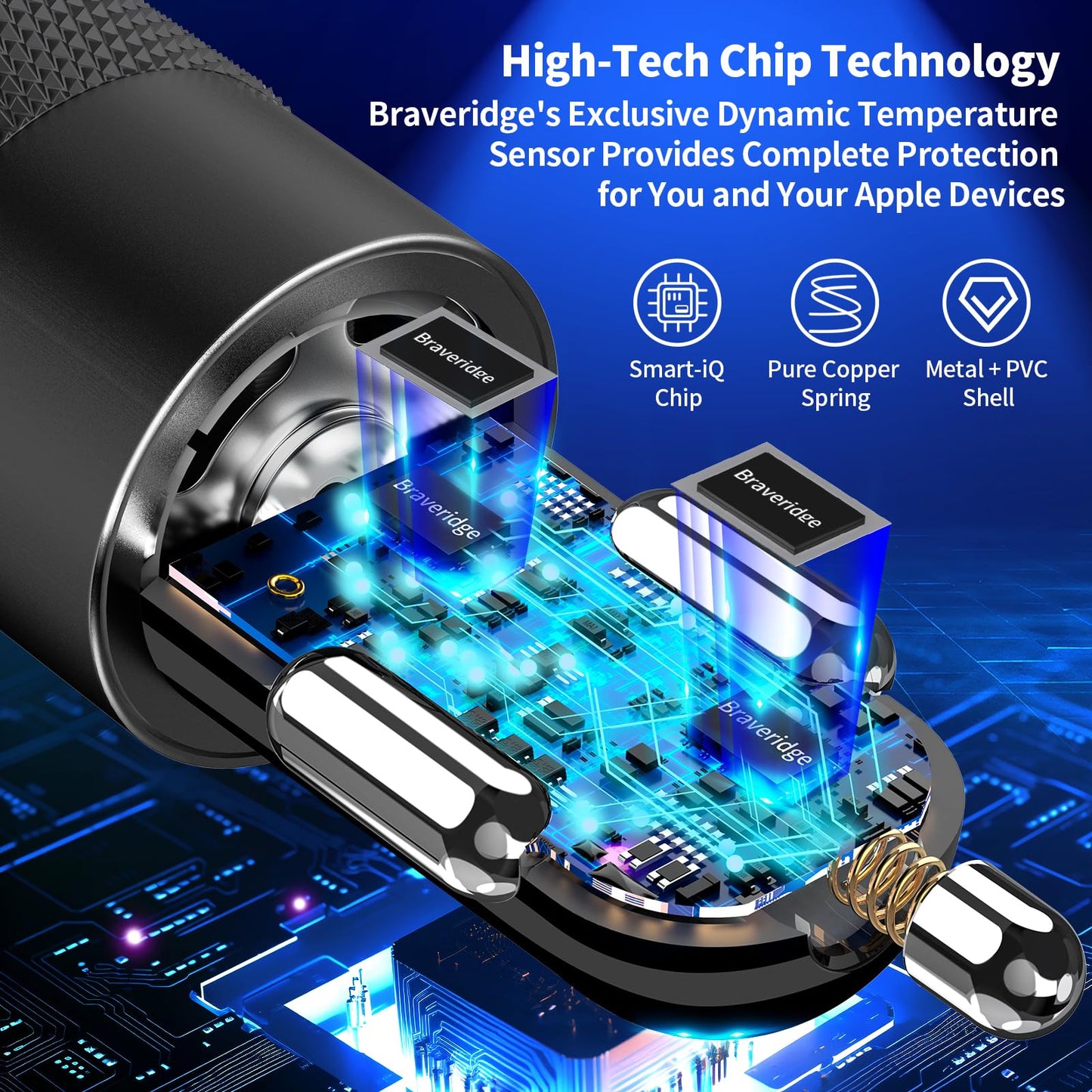 Braveridge 4.8A Dual USB Car Charger Adapter