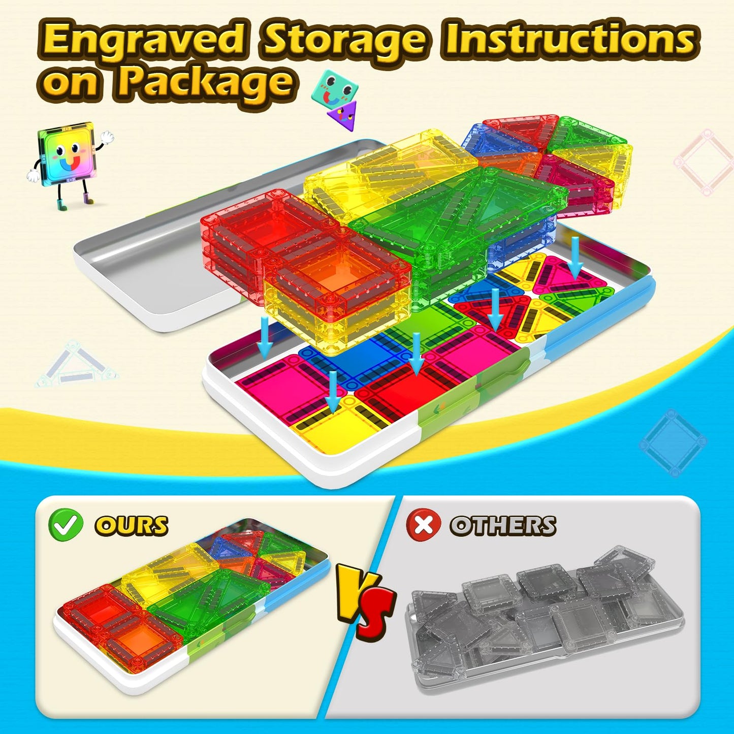Magnetic Building Tiles for Kids Ages 4-8