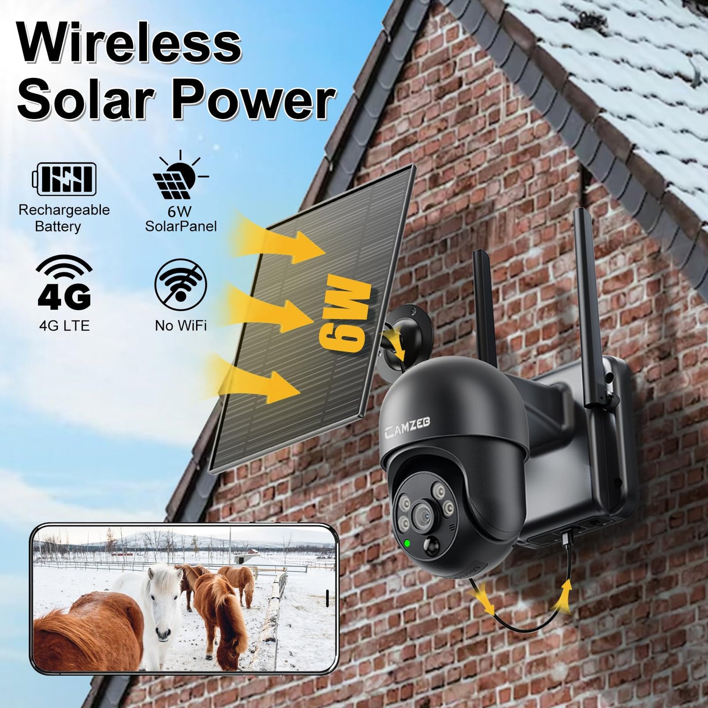 4G LTE Solar Security Camera with Night Vision