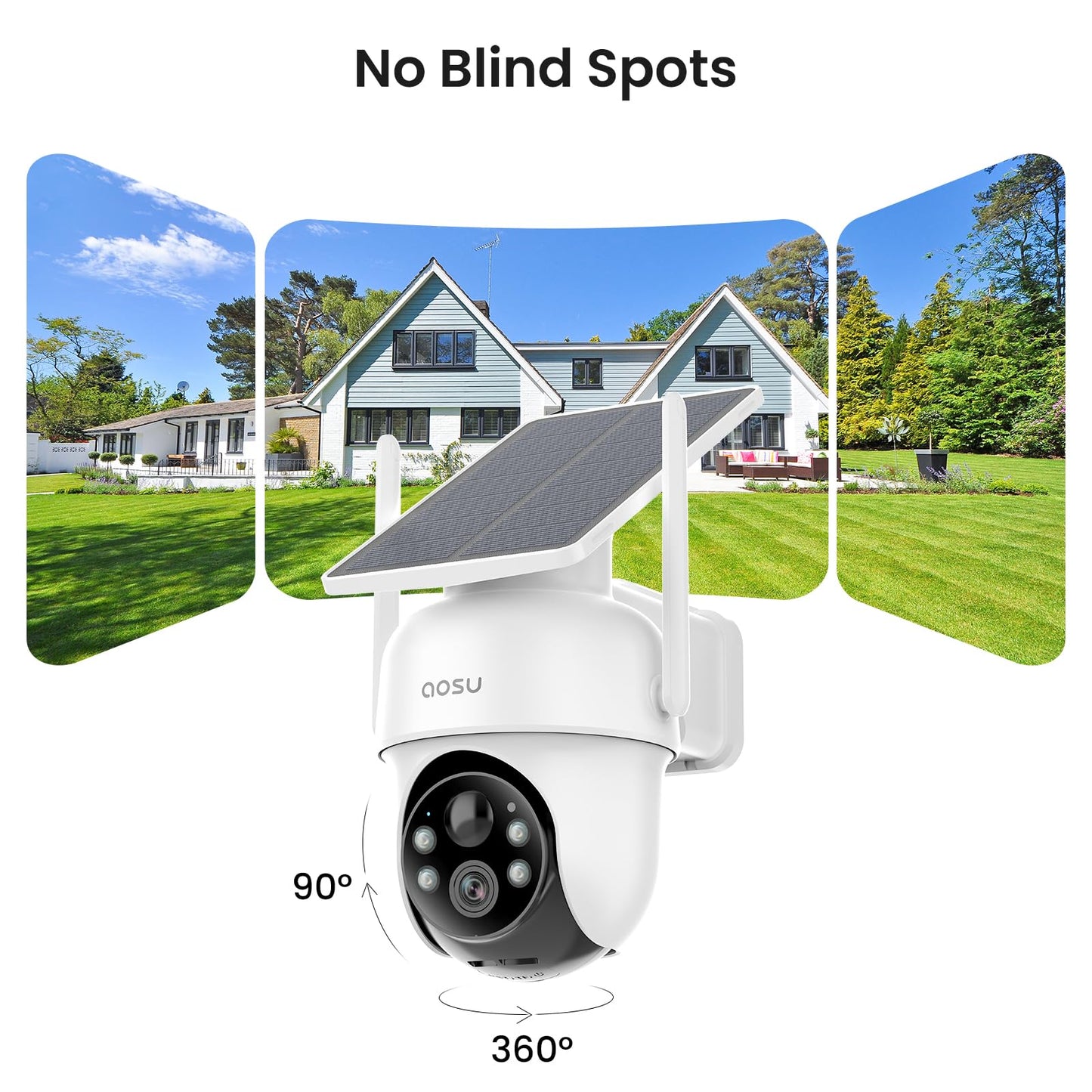 AOSU 2-Cam Solar-Powered Security Camera System
