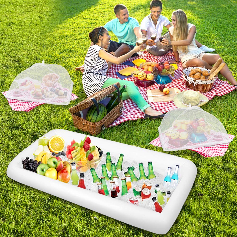 Inflatable Serving Bar with Mesh Food Umbrellas