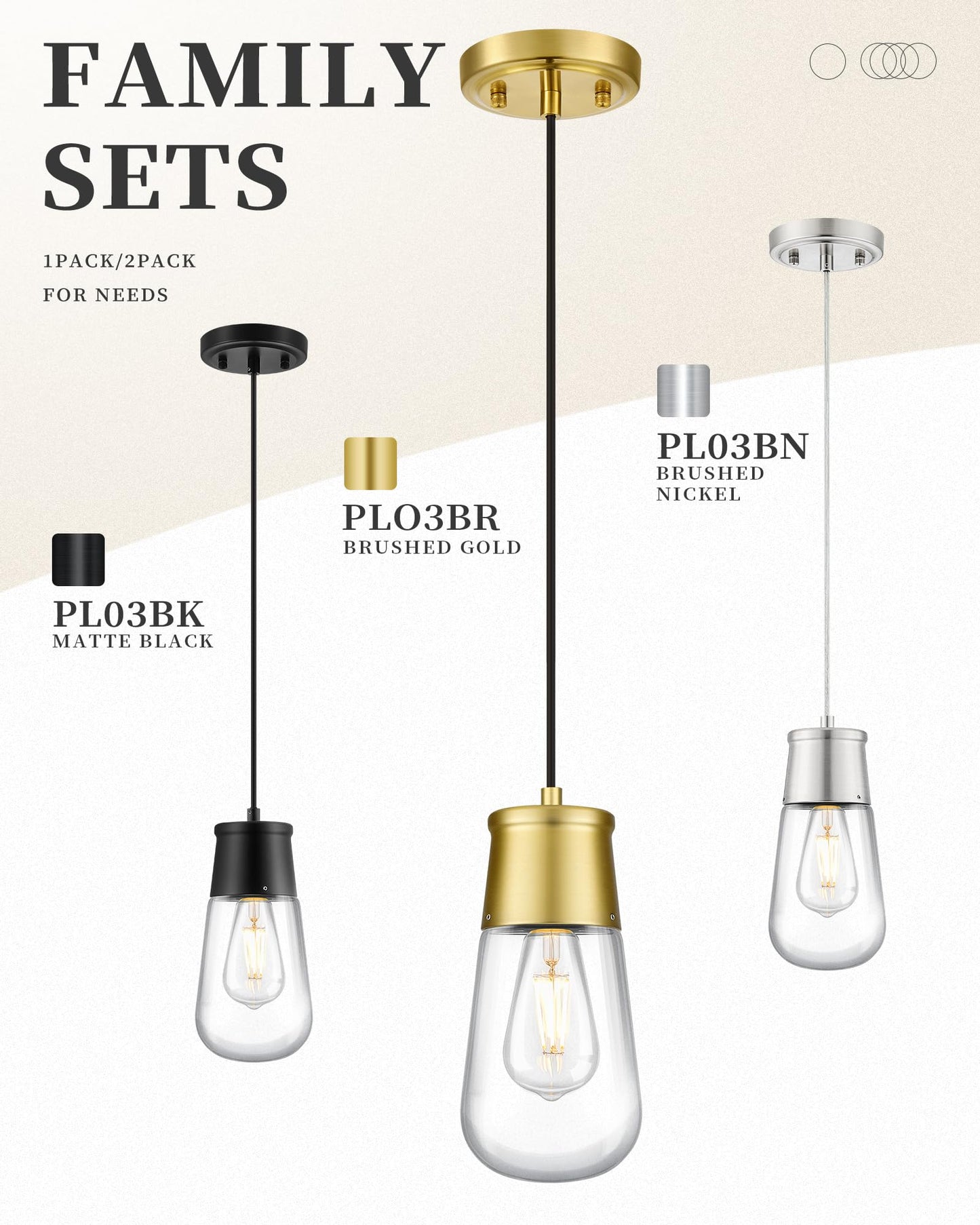 Gold Pendant Light Fixture for Kitchen Island