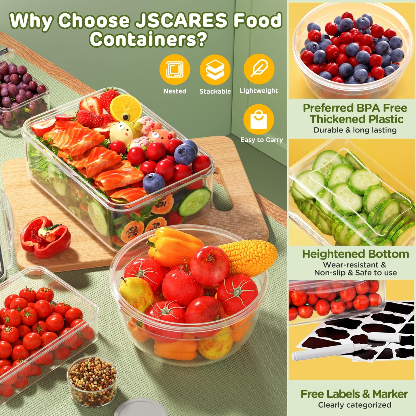 40 PCS Airtight Food Storage Containers with Lids