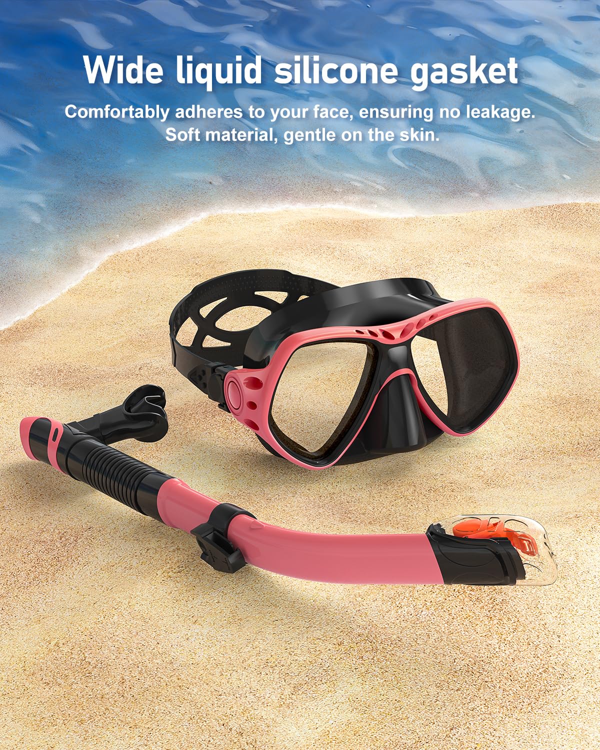 Fawater Dry Snorkel Set with Anti-Fog Mask