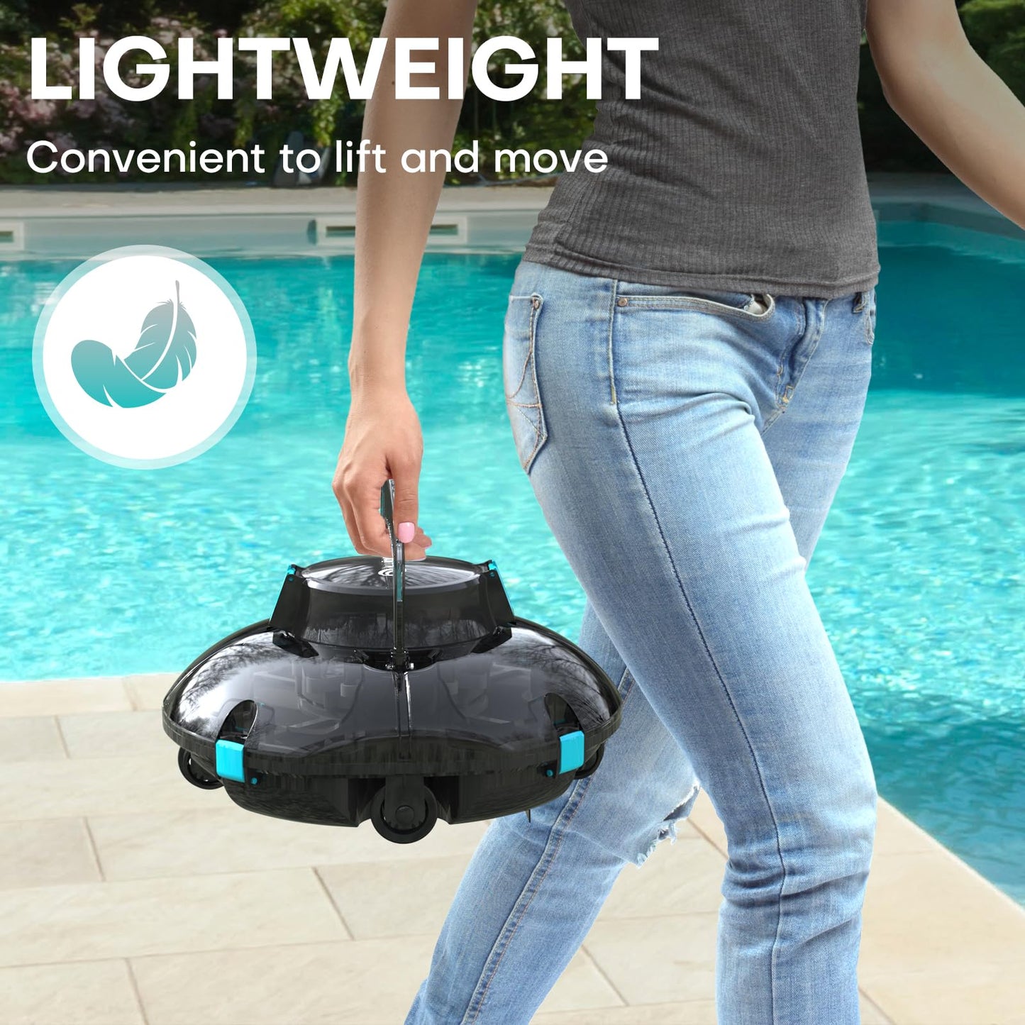 Cordless Robotic Pool Cleaner for Above-Ground Pools
