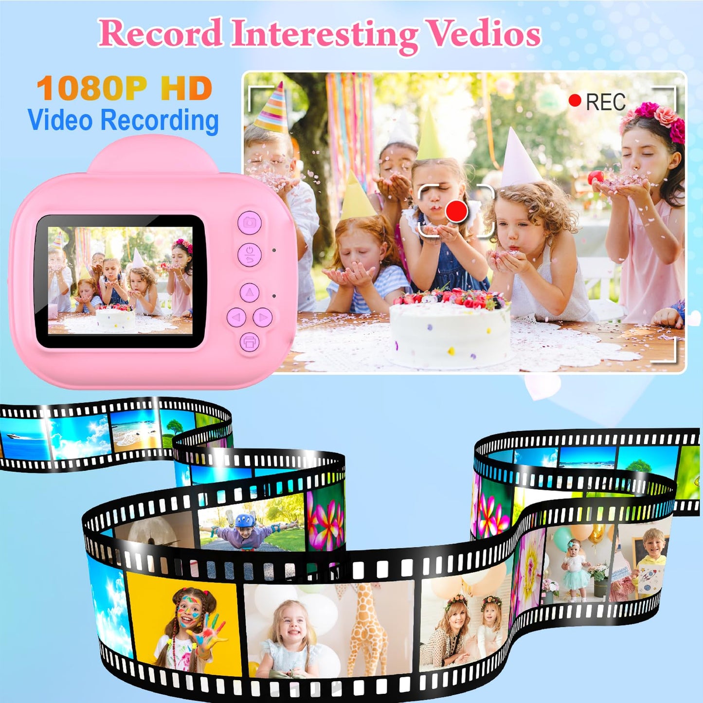 Kids Instant Print Camera for Ages 3-10