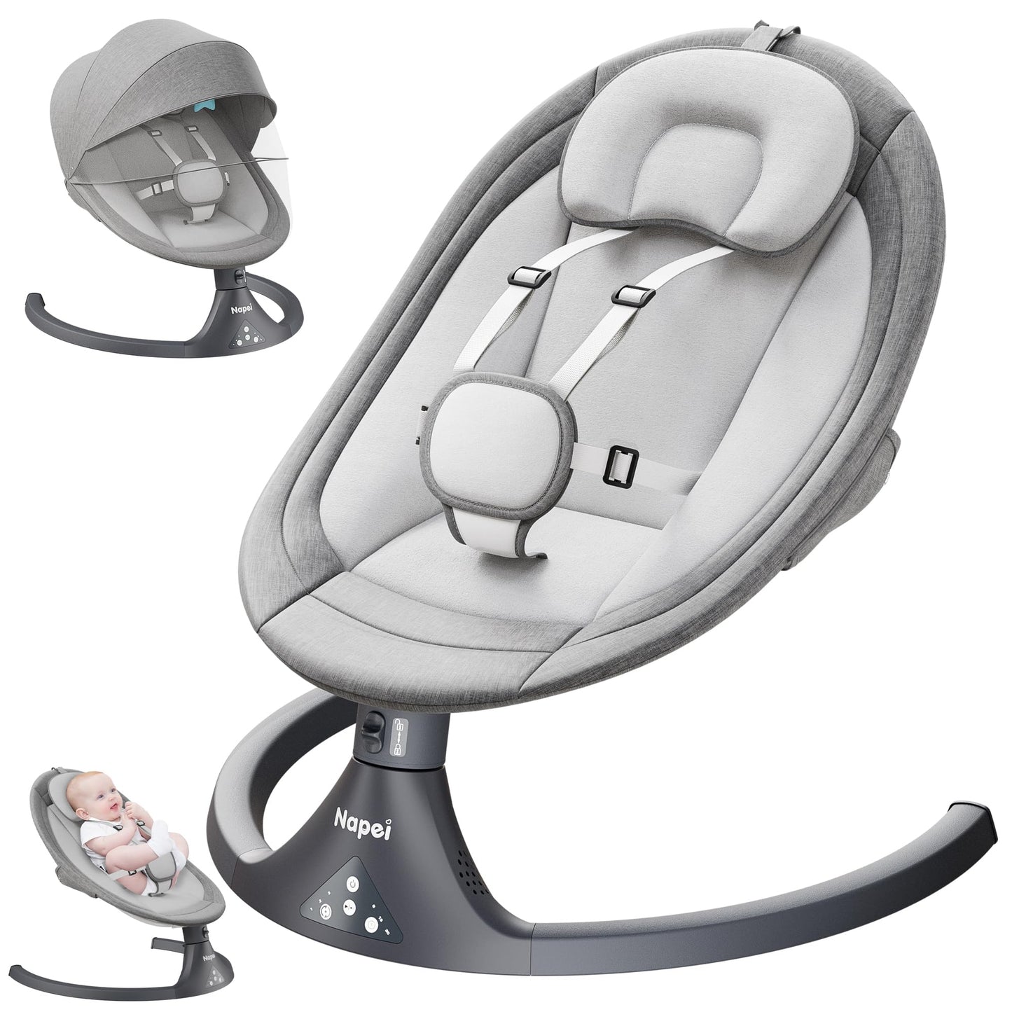 Electric Baby Swing with Music and Remote Control
