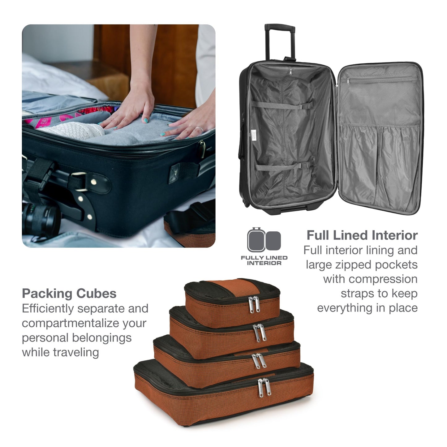 4-Piece Rolling Luggage Set by Travel Select