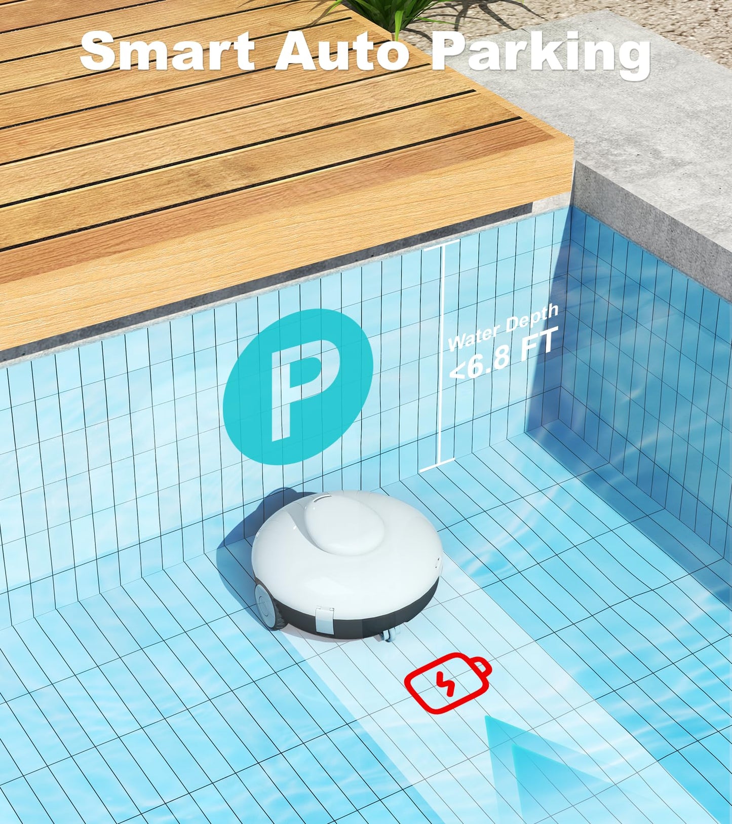 Cordless Robotic Pool Vacuum Cleaner by AQUVII