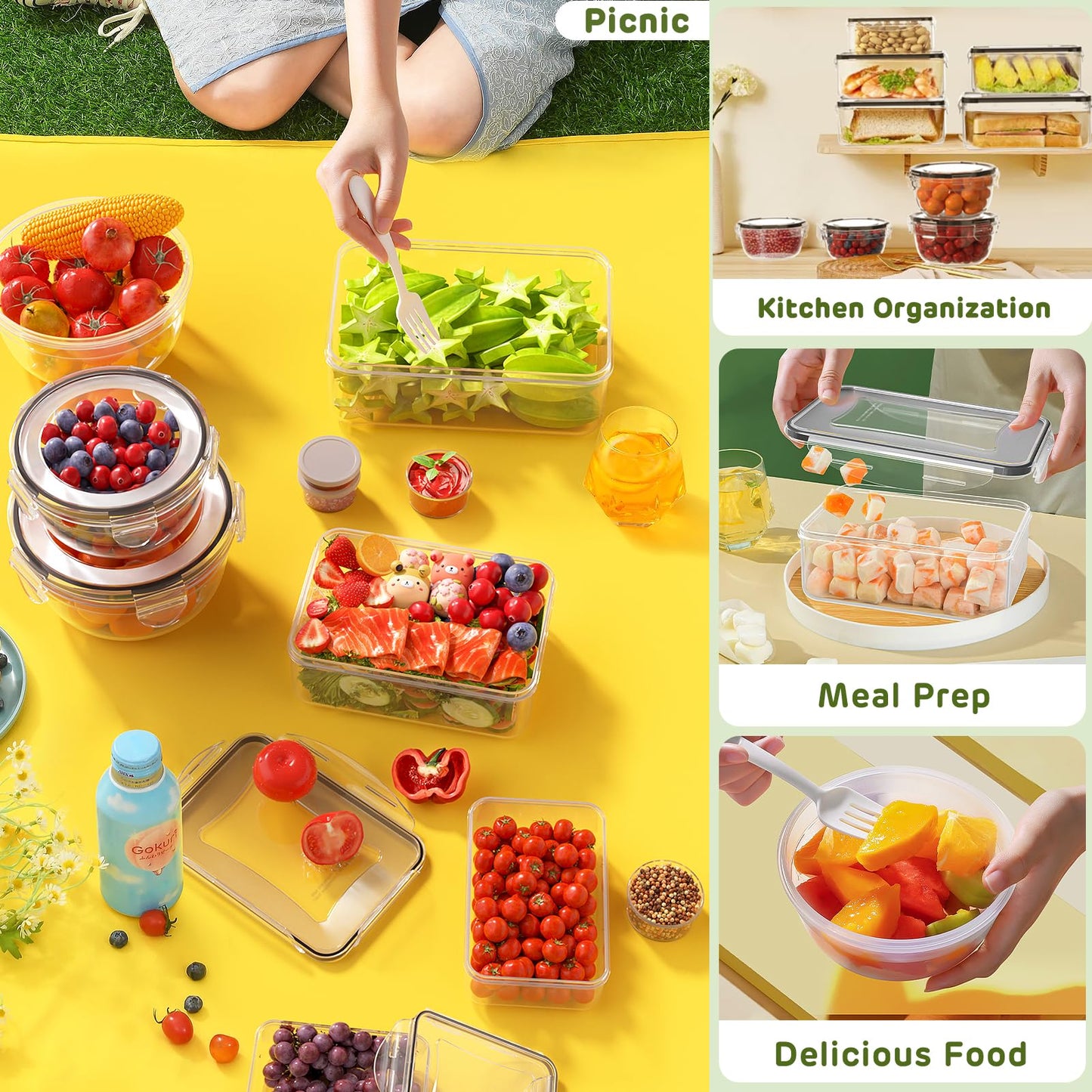 40 PCS Airtight Food Storage Containers with Lids