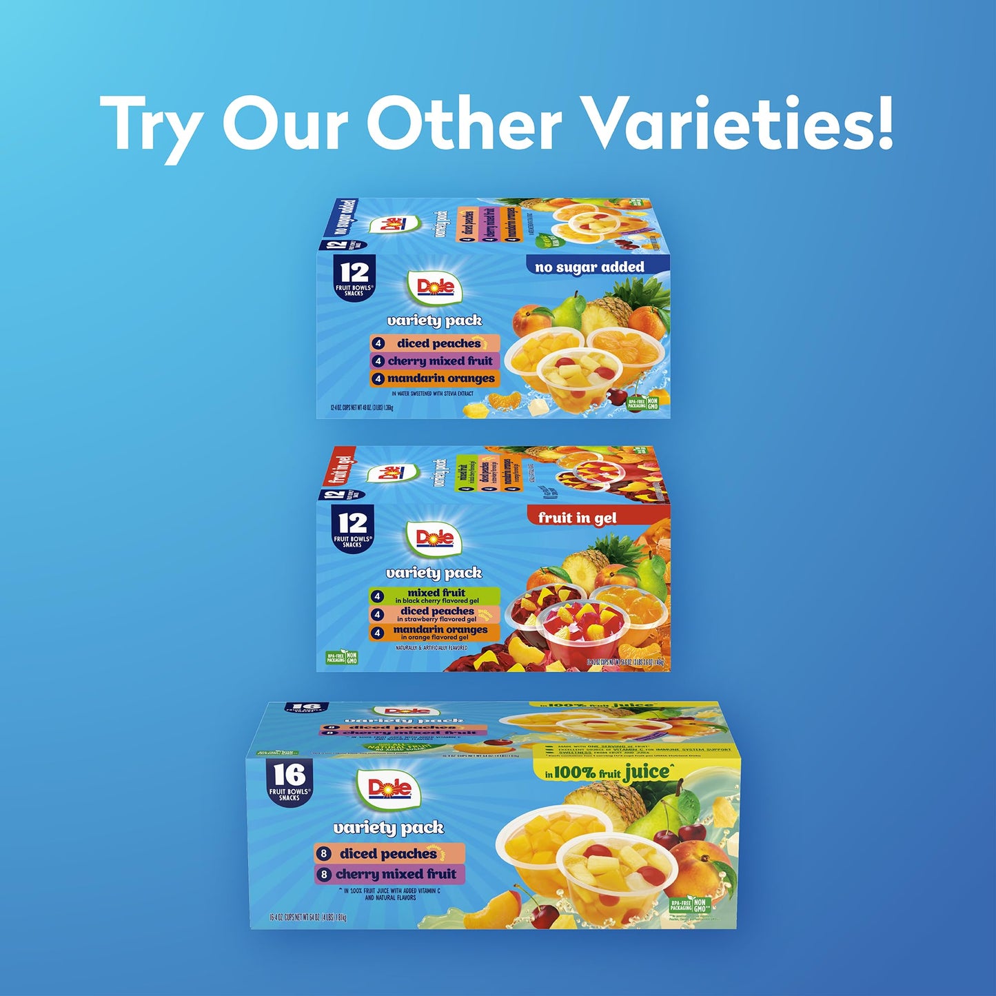 Dole Mixed Fruit Variety Pack 12 Bowls