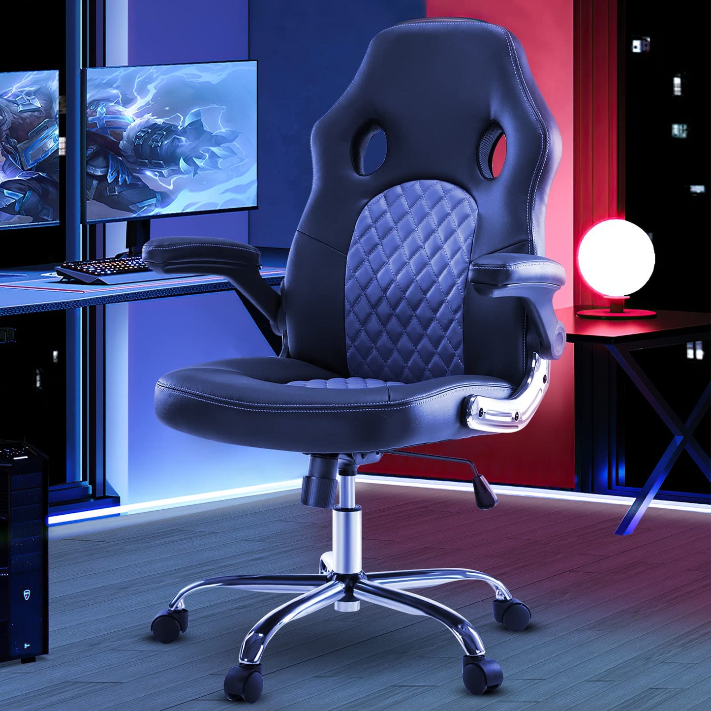 Ergonomic Gaming Chair with Lumbar Support and Armrests