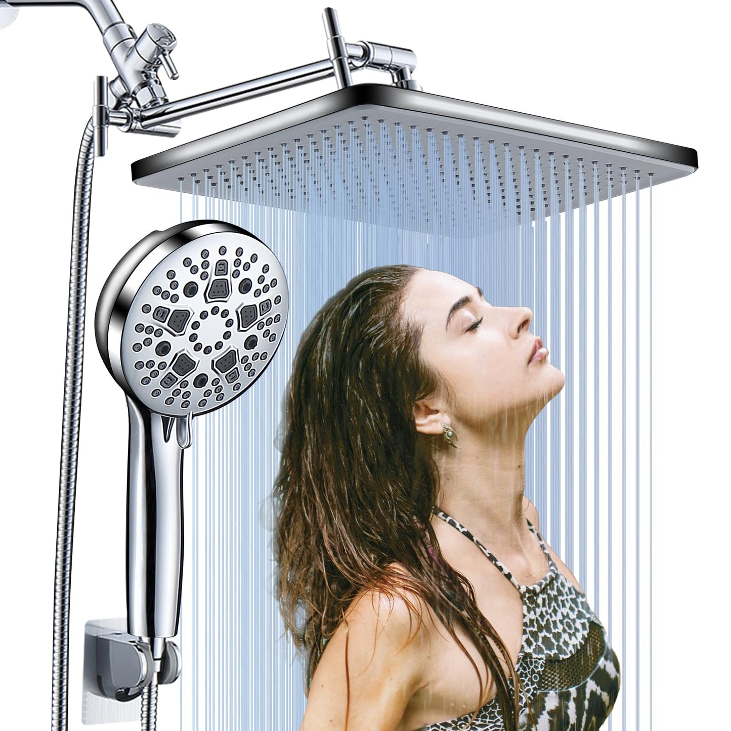 High Pressure Rain Shower Head with Handheld Spray