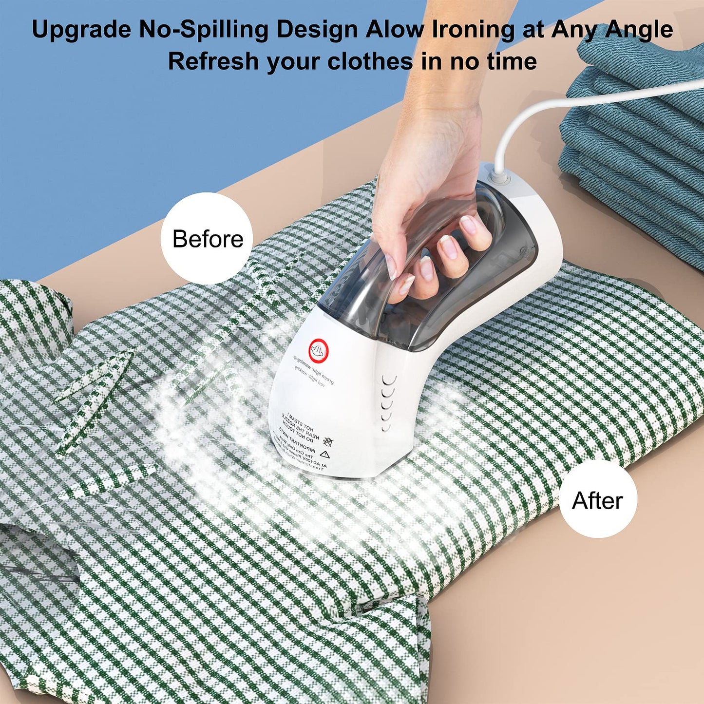 Handheld Garment Steamer, 5 in 1 Portable Garment Steamer Iron for Home and Travel, 1000W 30s heat up 250ml water tank & glove for handheld Clothes Steamer Gifts for Men & Women, Thanksgiving Day Gift