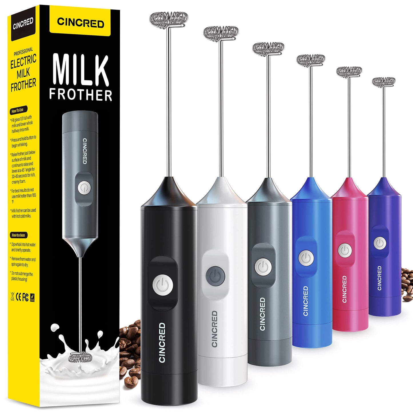 Cincred Electric Milk Frother for Coffee Drinks