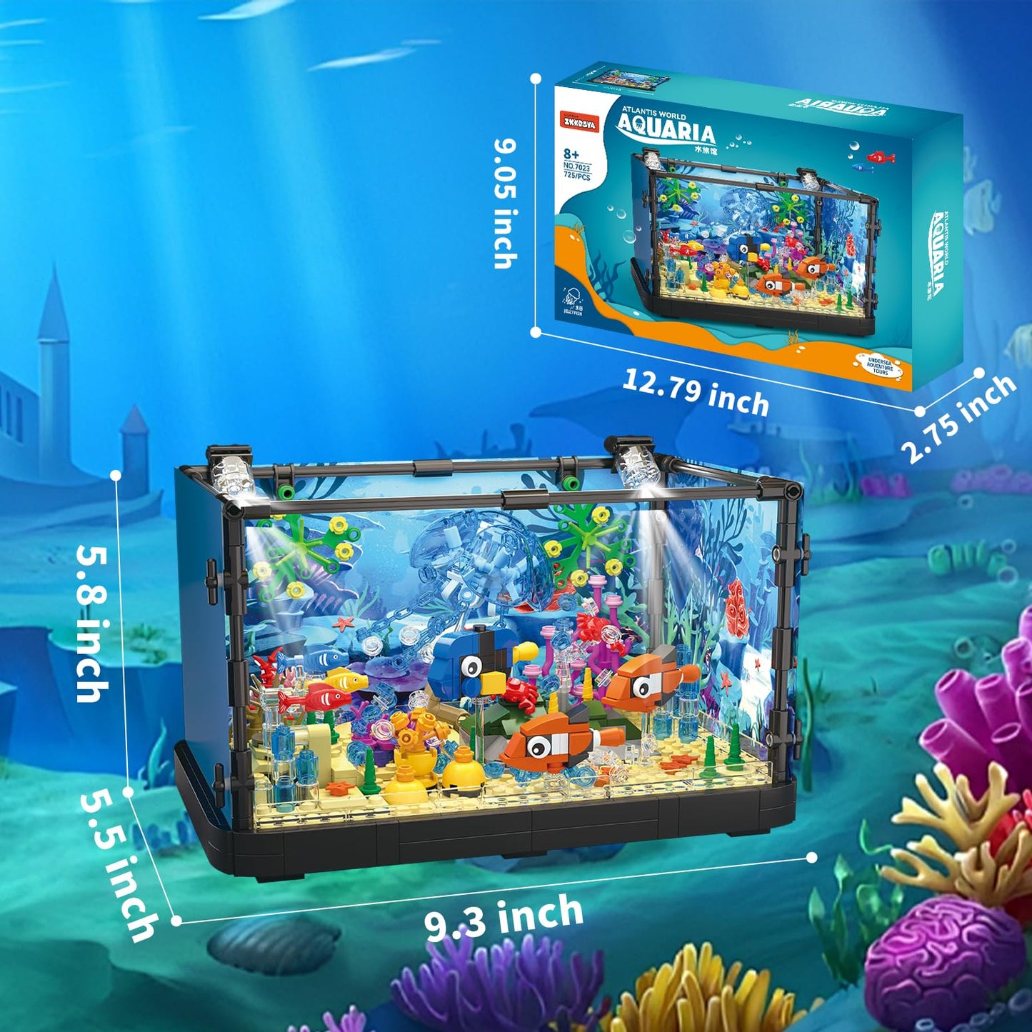 725 Pcs Aquarium Building Set for Kids & Adults