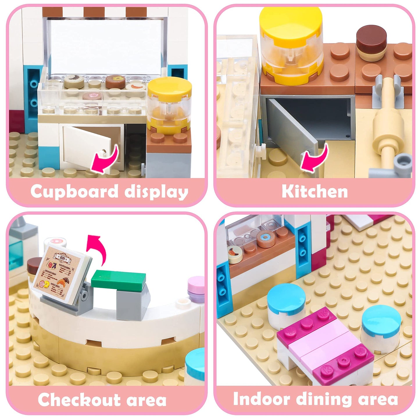 BRICK STORY Dream Girls Friends Bakery Building Sets 348 Pieces Cake Shop Baking Building Toys Dessert Store Construction Toys Christmas Birthday Gift for Kids Aged 6-12 and Up