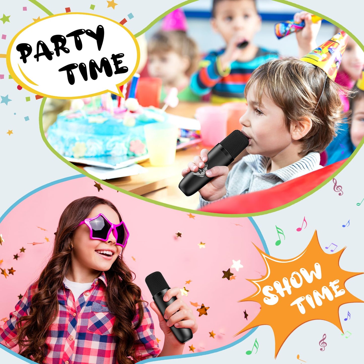 Mini Karaoke Machine with Wireless Microphones