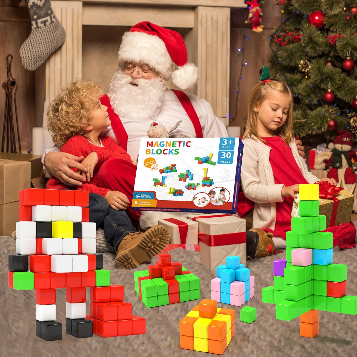 Hiwawind Magnetic Blocks 1.18 inch, Large Magnetic Cube Toy for Sensory STEM Education Preschool Magnet Toys for 3 4 5 6 Year Old Boys and Girls,Christmas Birthday Gifts for Kids Age 3+