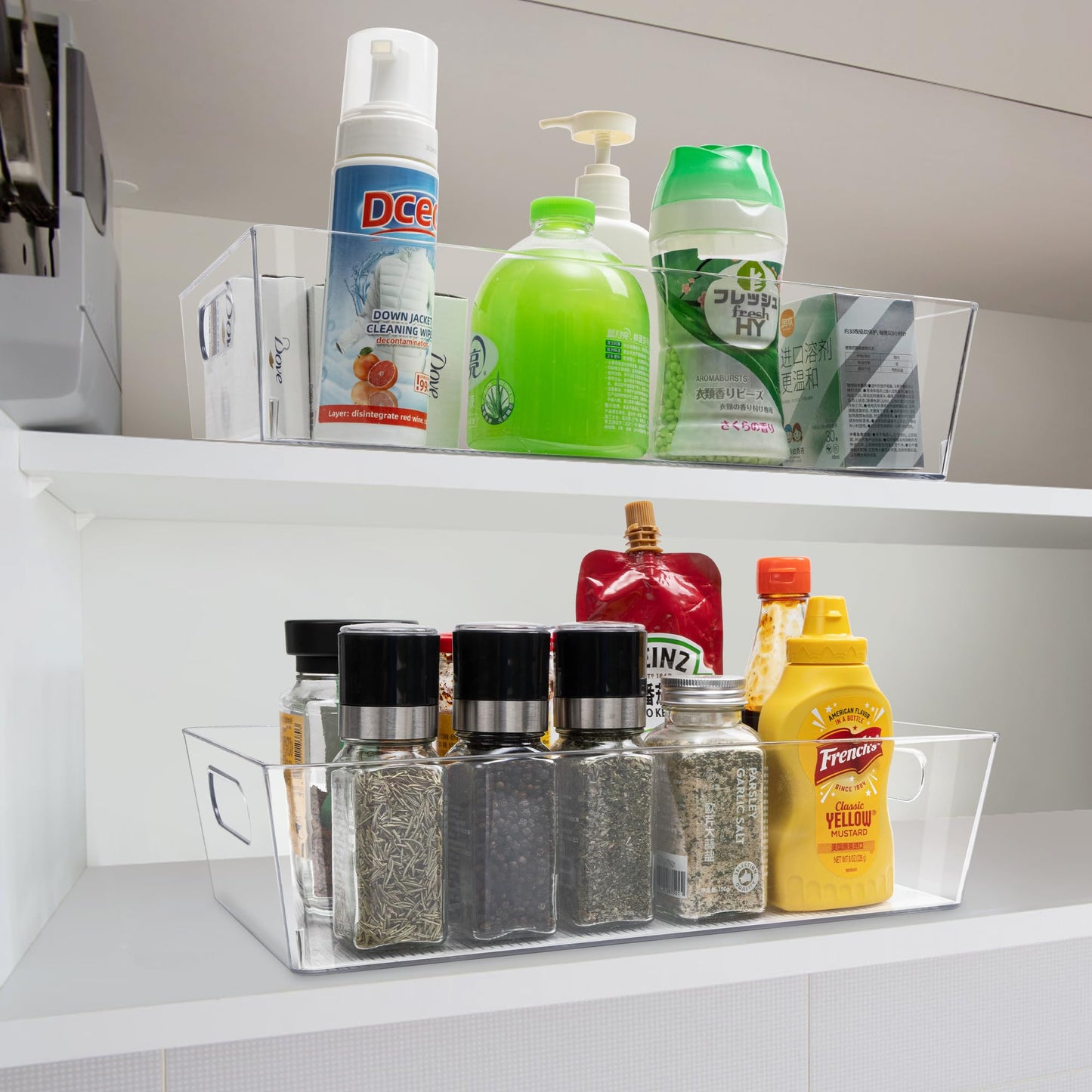 Clear Storage Bins for Home Organization - 6 Pack