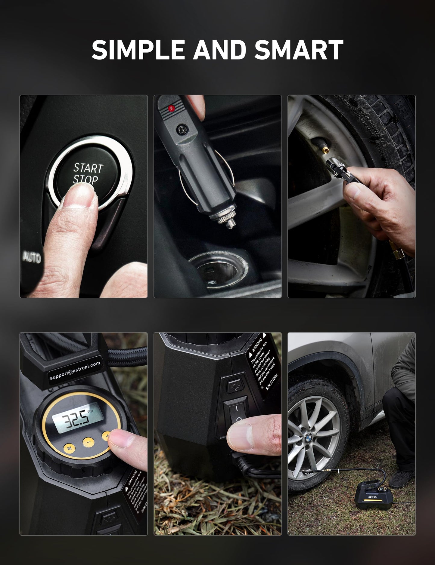 AstroAI Portable Tire Inflator with LED Light