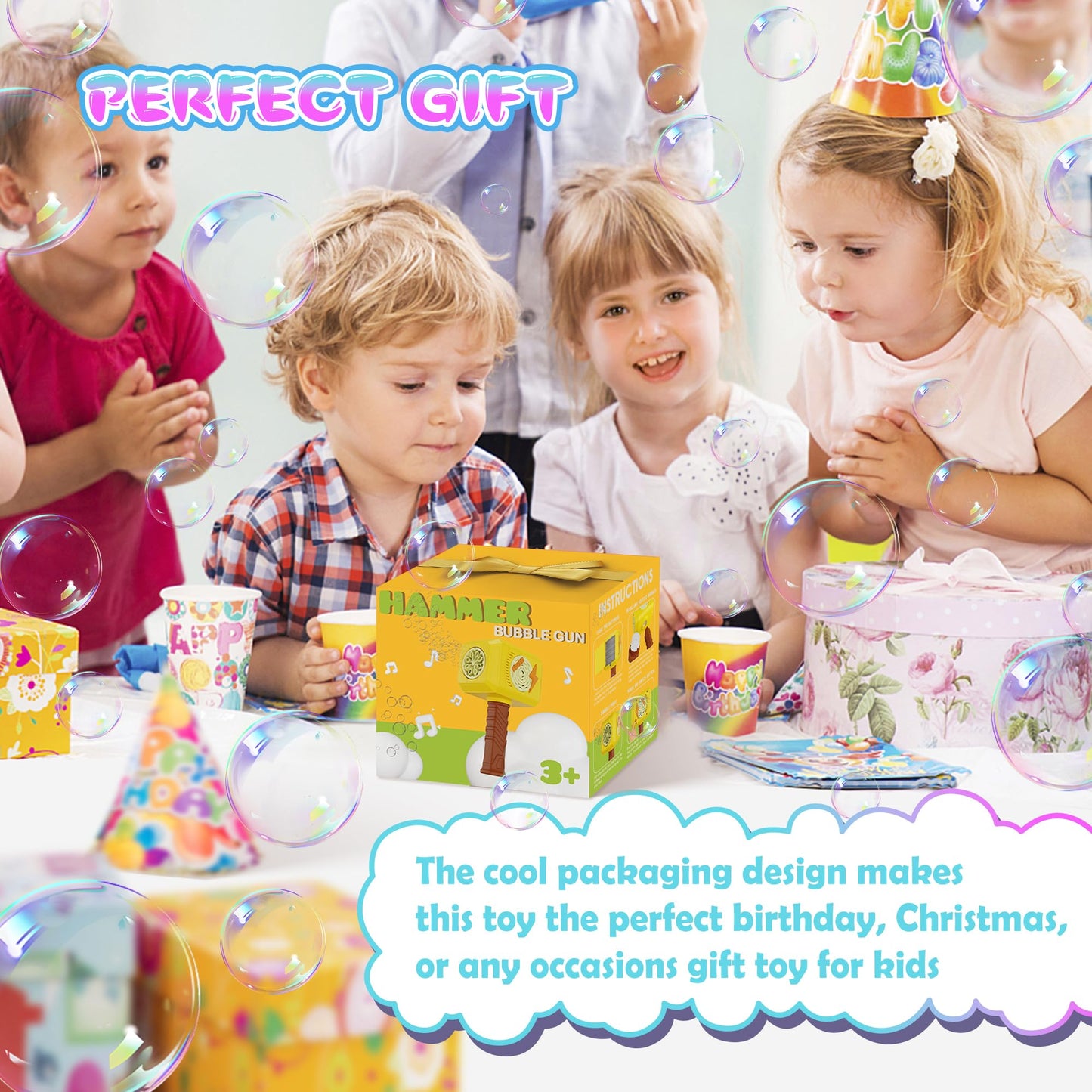 Bubble Machine with Light & Music for Kids