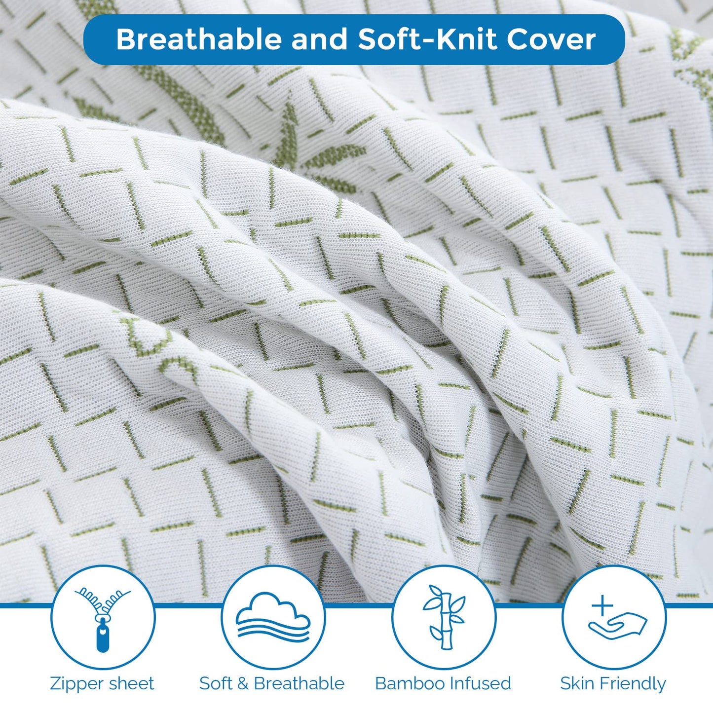 IULULU Twin Mattress, 10 Inch Memory Foam Mattress in a Box, Green Tea Gel Infused Mattresses with Breathable Bamboo Cover for Cool Sleep, Medium Supportive, CertiPUR-US Certified