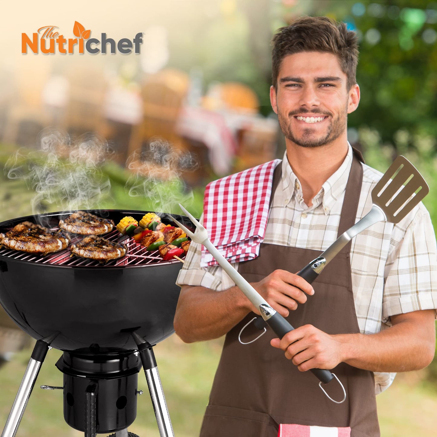 NutriChef Portable BBQ Grill for Outdoor Fun